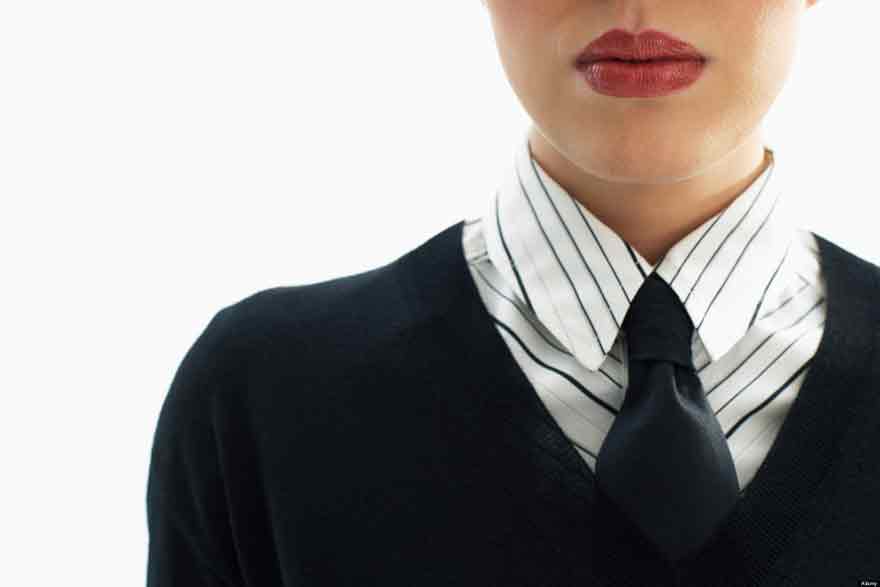 Woman wearing tie